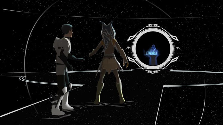 Ezra and Ahsoka face Palpatine in the World Between Worlds