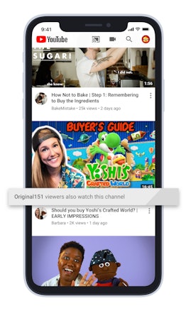 YouTube controls displayed on a YouTube home screen.