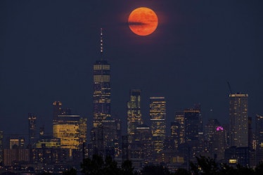 The full moon over downtown Manhattan 