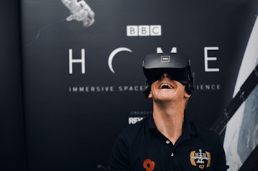 Tim Peake tries the BBC's new spacewalk VR film.