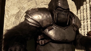 Grodd in his armor, as he appears on 'The Flash'