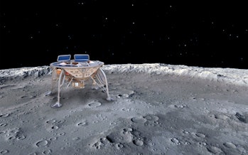 Artist’s concept of Beresheet on the lunar surface.