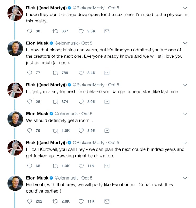 The conversation between the show and Musk.