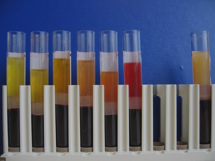 Test tubes of tainted, infected blood in Unspeakable