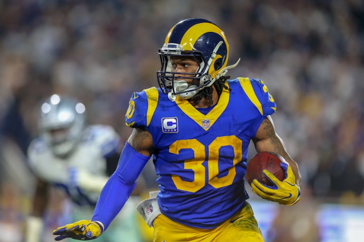 Los Angeles Rams running back Todd Gurley (30) runs for a gain during the NFC Divisional Football ga...