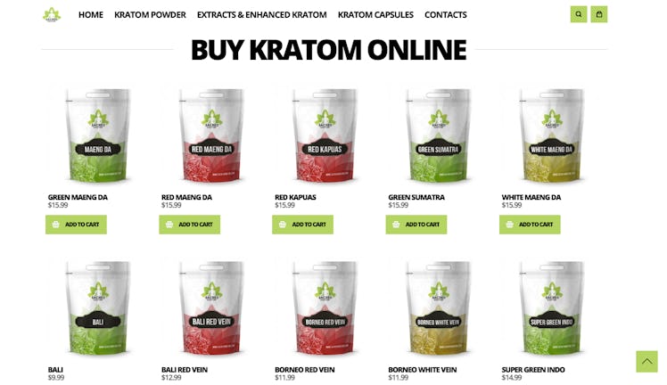 The website for a kratom vendor.