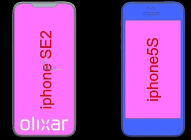 Olixar design comparison between the iPhone 5S and the rumored iPhone SE 2