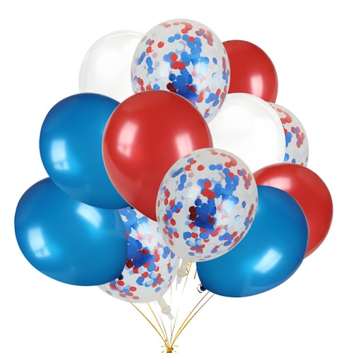 30pcs Red, White and Blue Latex Balloons