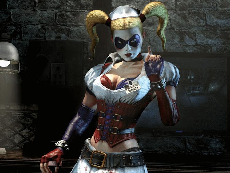 Toss a corset over a tattered nurse's uniform and you're halfway to Arkham Harley.