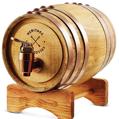REFINERY AND CO Miniature Wood Whiskey Barrel Dispenser