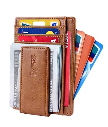Mens Slim Wallet with Money Clip, Minimalist Bifold Front Pocket
