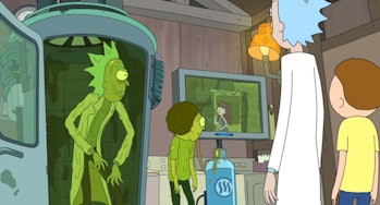 Inevitably, Toxic Rick and Morty make it back to the real world.