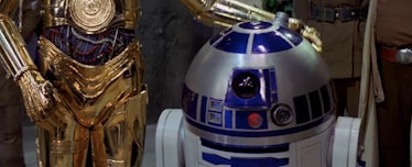 C-3PO patting R2-D2 on the head after he got wiggly in 'A New Hope'