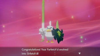 Pokemon Sword: How to Evolve Galarian Farfetch'd into Sirfetch'd