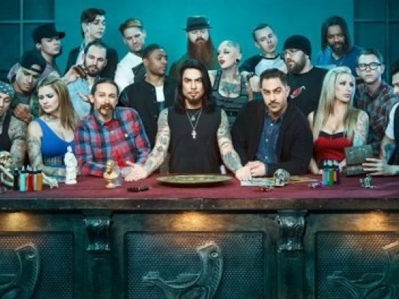 A poster with the cast of the show 'Ink Master'