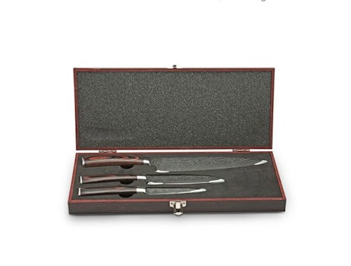 Damasukasu 3-Piece Handmade Japanese Chef Knife Set