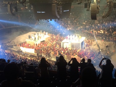 A photo of full Madison Square Garden showing attendees for Kanye West's Yeezy Season 3
