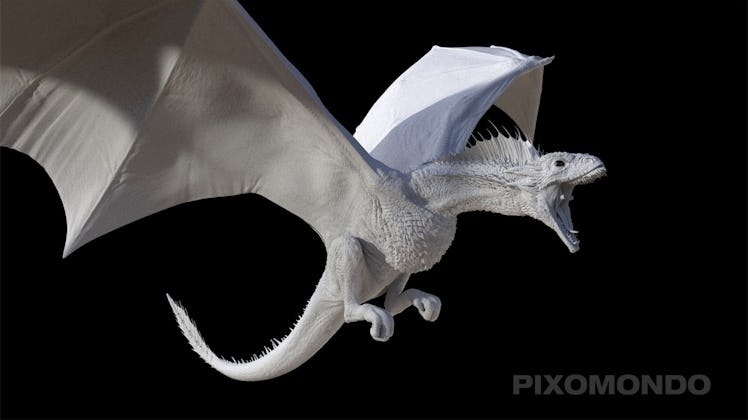 Pixomondo’s CG Drogon model on a black background