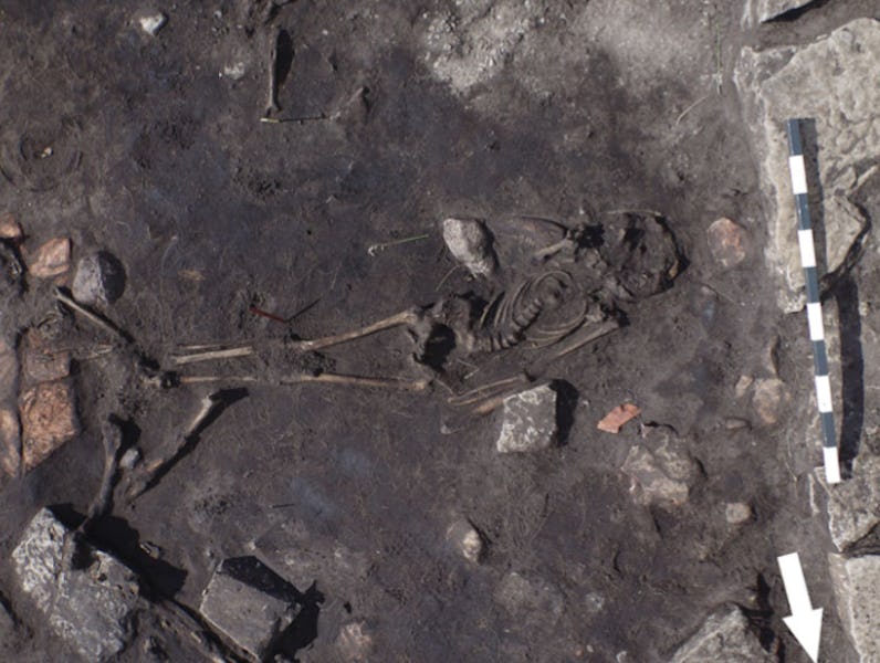 The aerial view of the ancient massacre site in Sweden