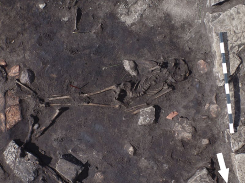 The aerial view of the ancient massacre site in Sweden