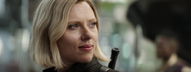 Black Widow smiles sadly at Bruce Banner.