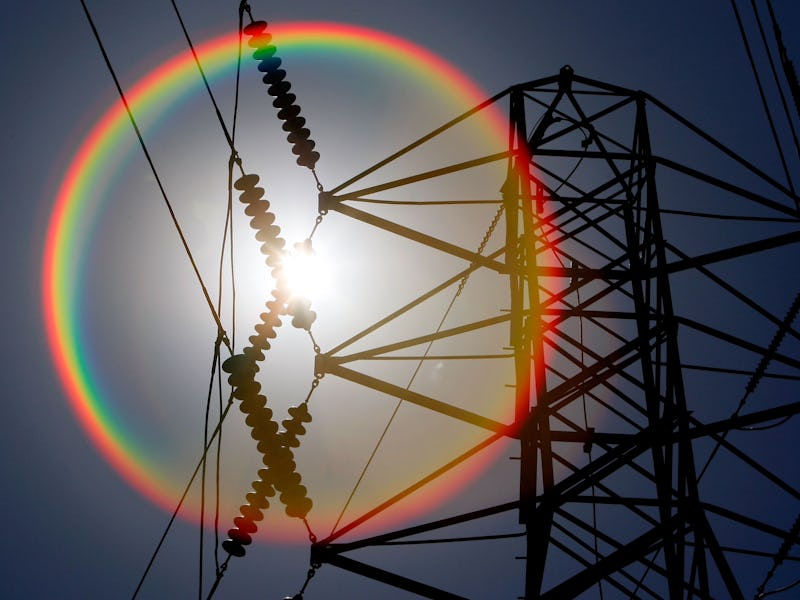 A power outage in one of the power stations in America during sunset