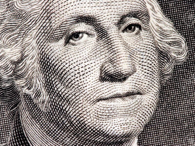 A stencil painting of George Washington