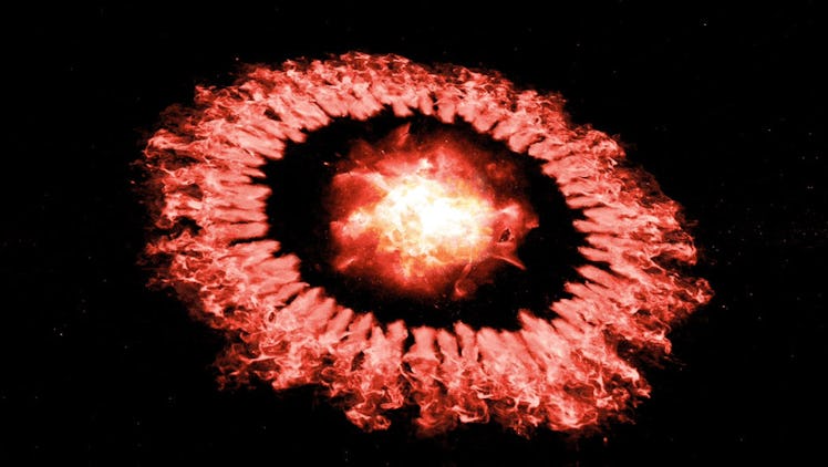Supernova dust explosion illustration