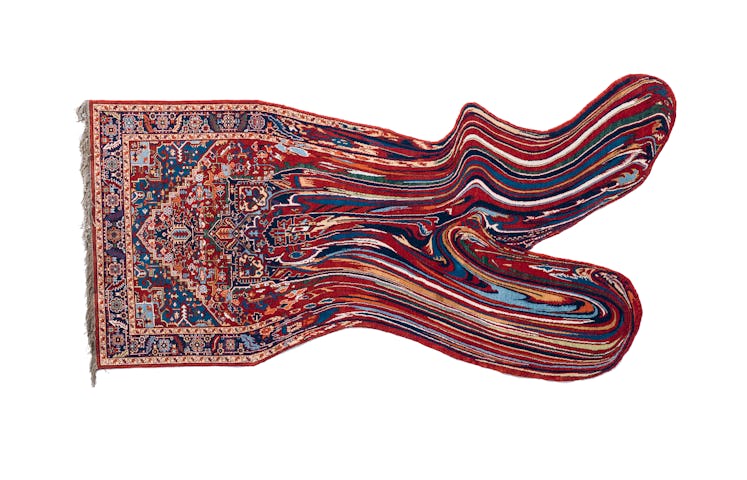 Red, blue, and white Faig Ahmed's Psychedelic carpet