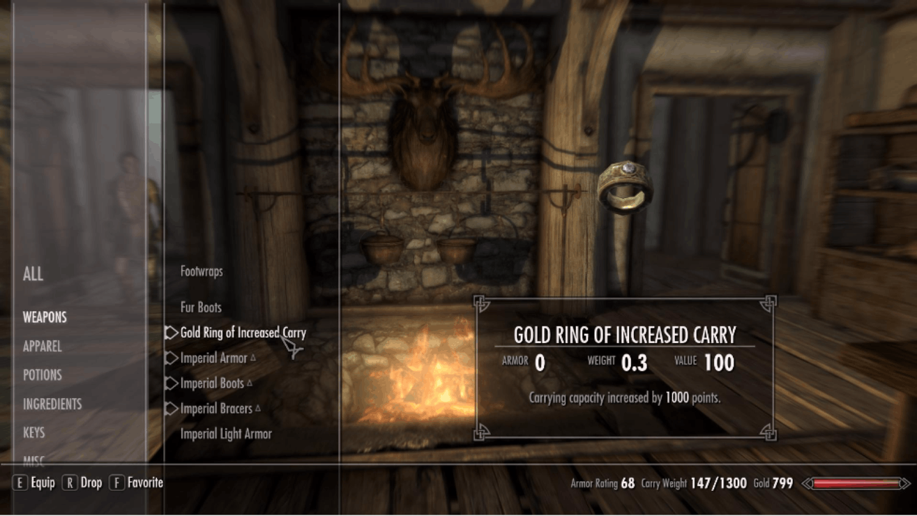 skyrim console commands carry weight