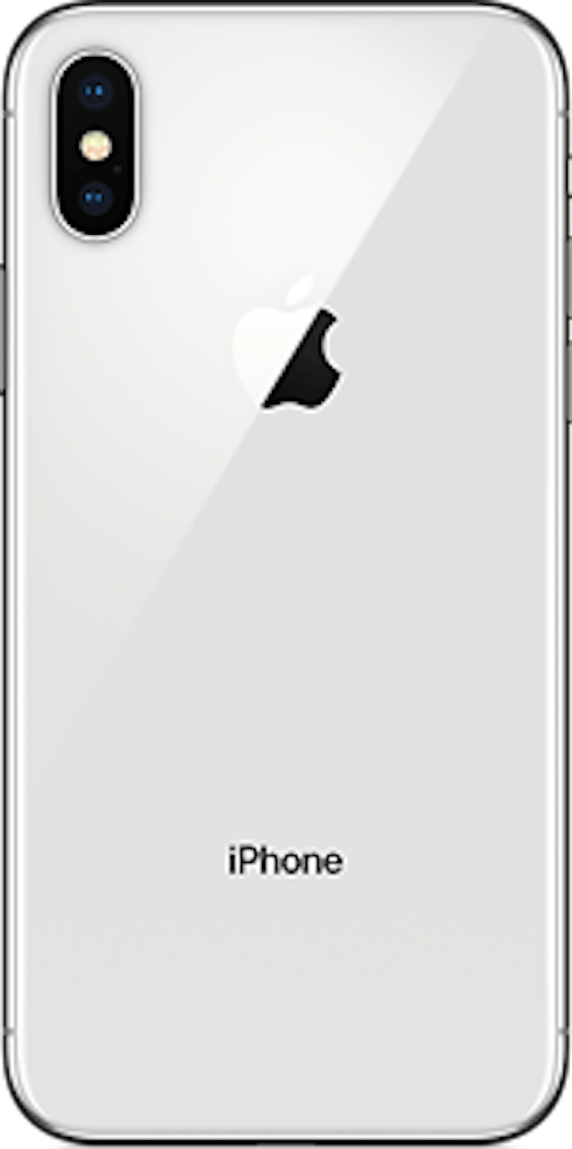 The silver iPhone X