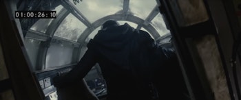 A deleted scene from star wars the force awakens with kylo ren in the millennium falcon