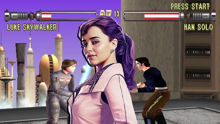 Qi'ra knows how to fight, thanks to a PlayStation game.