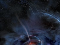 NASA's shot of stellar debris/stardust falling towards a black hole