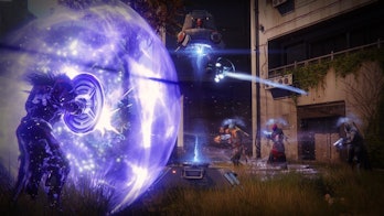 The Titan Sentinel has a shield it can throw and smash people with.