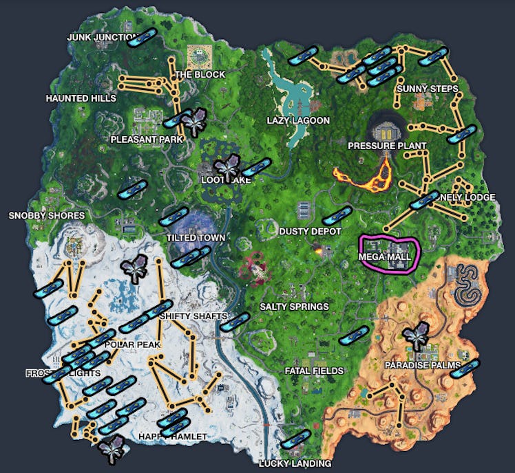 fortnite rift driftboards ziplines slipstream map