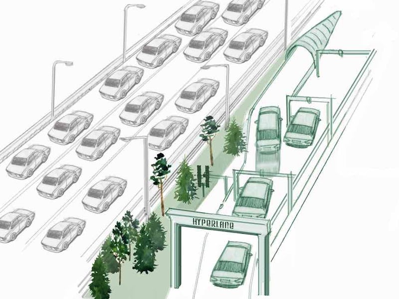 Green and white illustration of a hyperlane