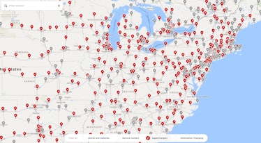 tesla supercharger map