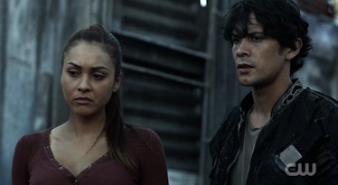 Lindsey Morgan and Bob Morley in "The 100" 