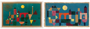 On the left is Paul Klee's original painting and on the right is the homage paid to it by Google.