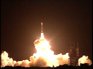 Opportunity launches from Earth on July 7, 2003 aboard the Delta II rocket from Cape Canaveral Air F...