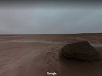 A screenshot of an island that mimics Mars on Google Street View