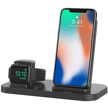 Beacoo 2 in 1 Phone Wireless Charger Stand & Charging Station Compatible for Apple Watch Holder for ...