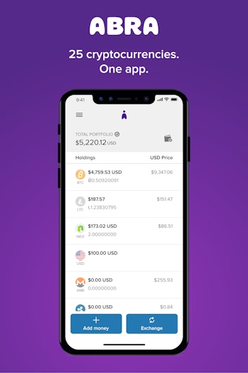 Abra now supports a number of cryptocurrencies.