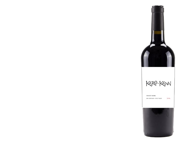 A bottle of Karo-Kann wine by a small winery with a white background
