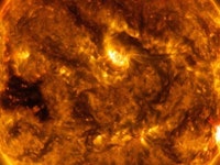 A close-up of the Sun with its surface visible
