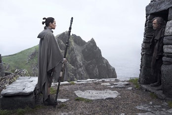 Daisy Ridley and Mark Hamill in 'The Last Jedi'