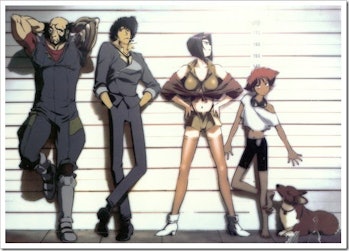 The main characters from the Japanese anime 'Cowboy Bebop'