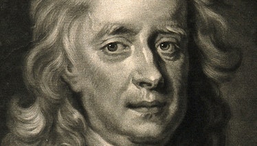 V0004273 Sir Isaac Newton. Mezzotint by J. MacArdell after E. Se