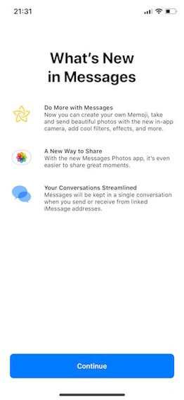 apple message ios 12 update
